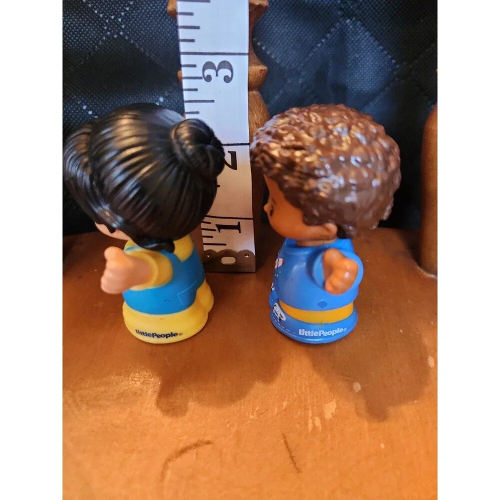 Fisher Price Little People African American Boy Chris & Female Farmer EUC